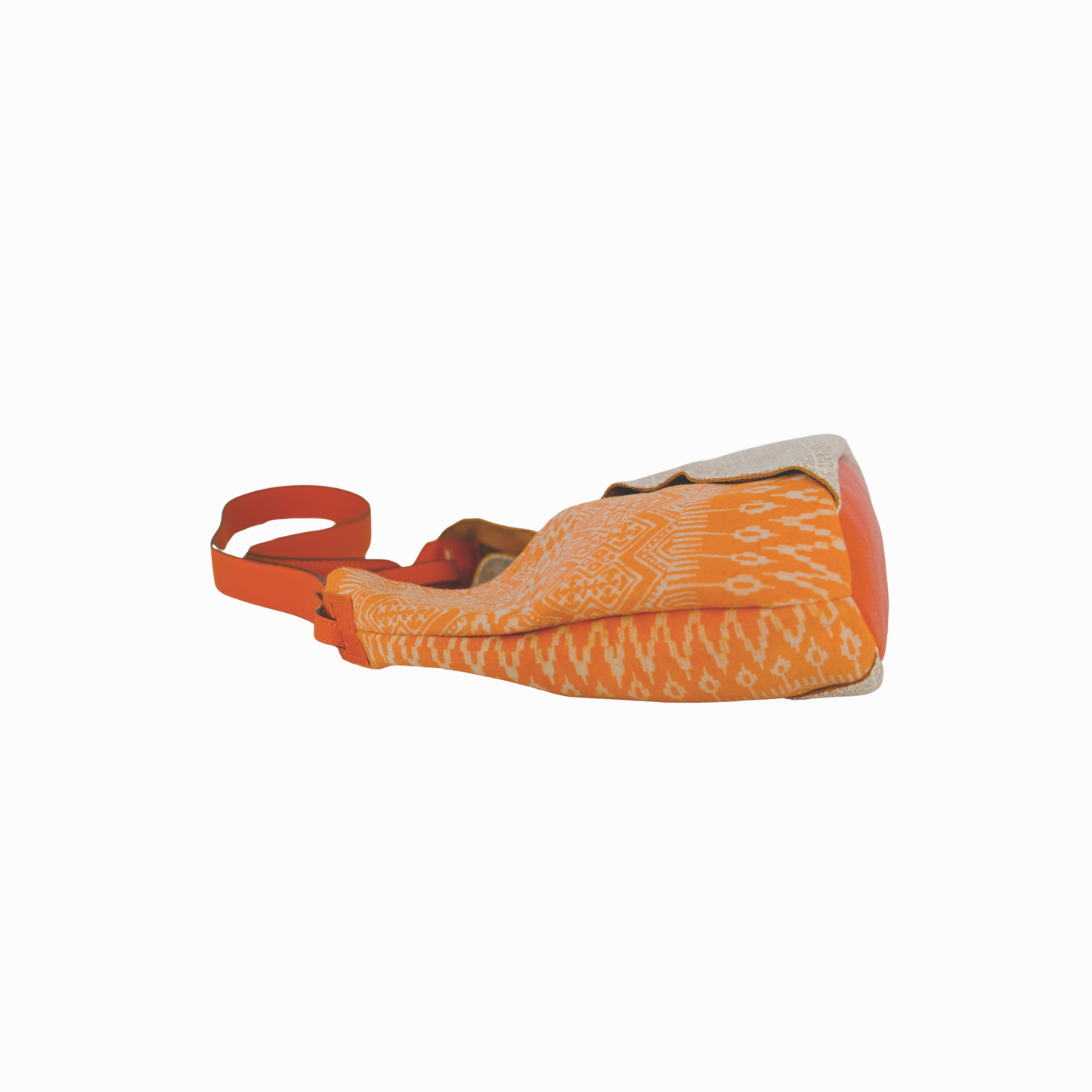 Crafca Orange Block Print Bag, Block Print, Traditional Craft, Asian heritage, Handmade Bag